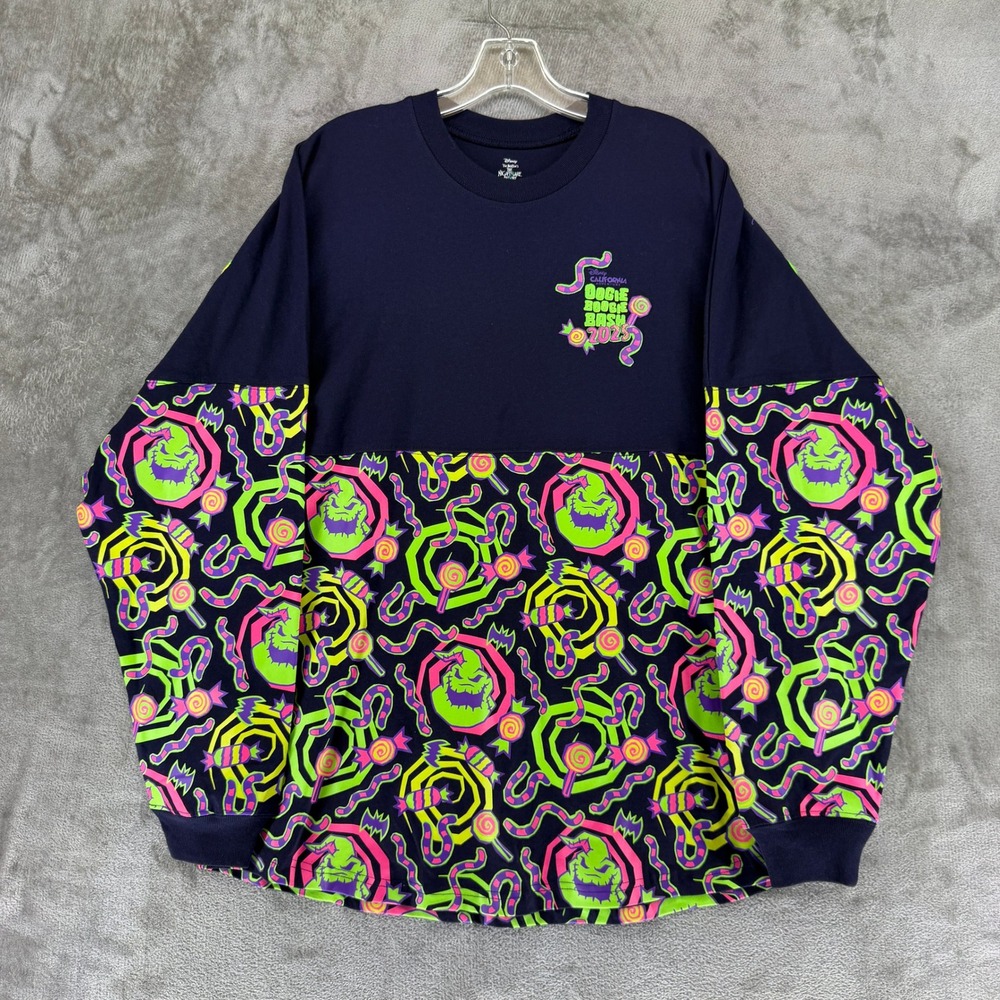 Disney Spirit Jersey Long Sleeve Unisex Large Oogie Boogie Bash 2023 Navy EUC